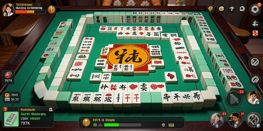Tangkapan layar dari gameplay Mahjong yang menarik di 797K.