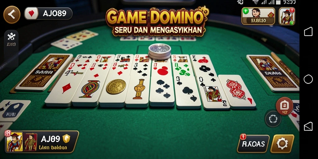 Screenshot AJO89 menampilkan serunya gameplay Domino multiplayer.