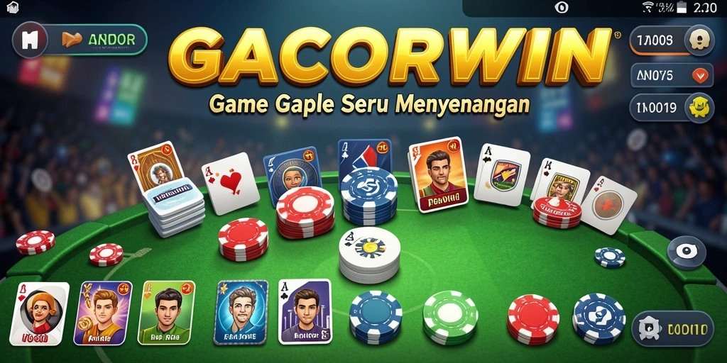 Tampilan gameplay seru GACORWIN dalam permainan Gaple.