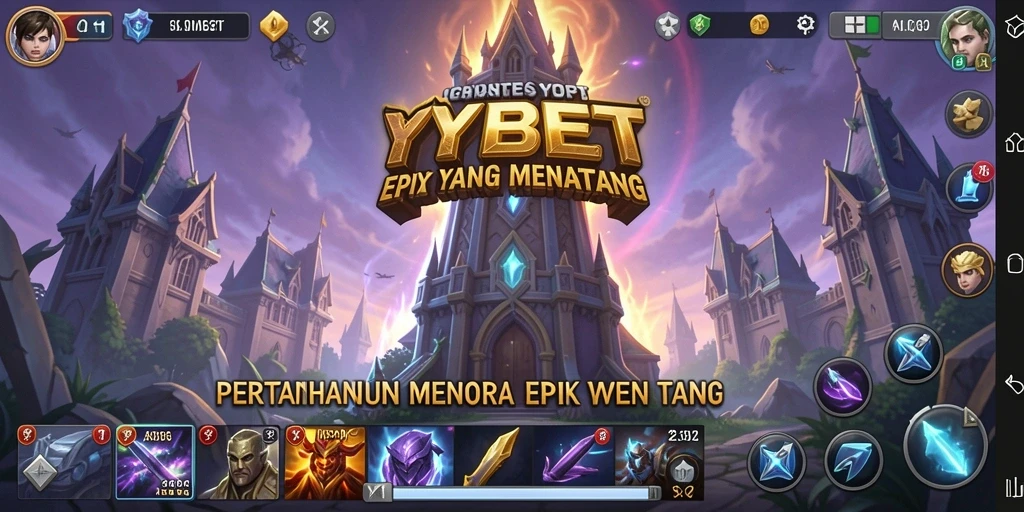 Tangkapan layar gameplay yang menunjukkan strategi menara bertahan.